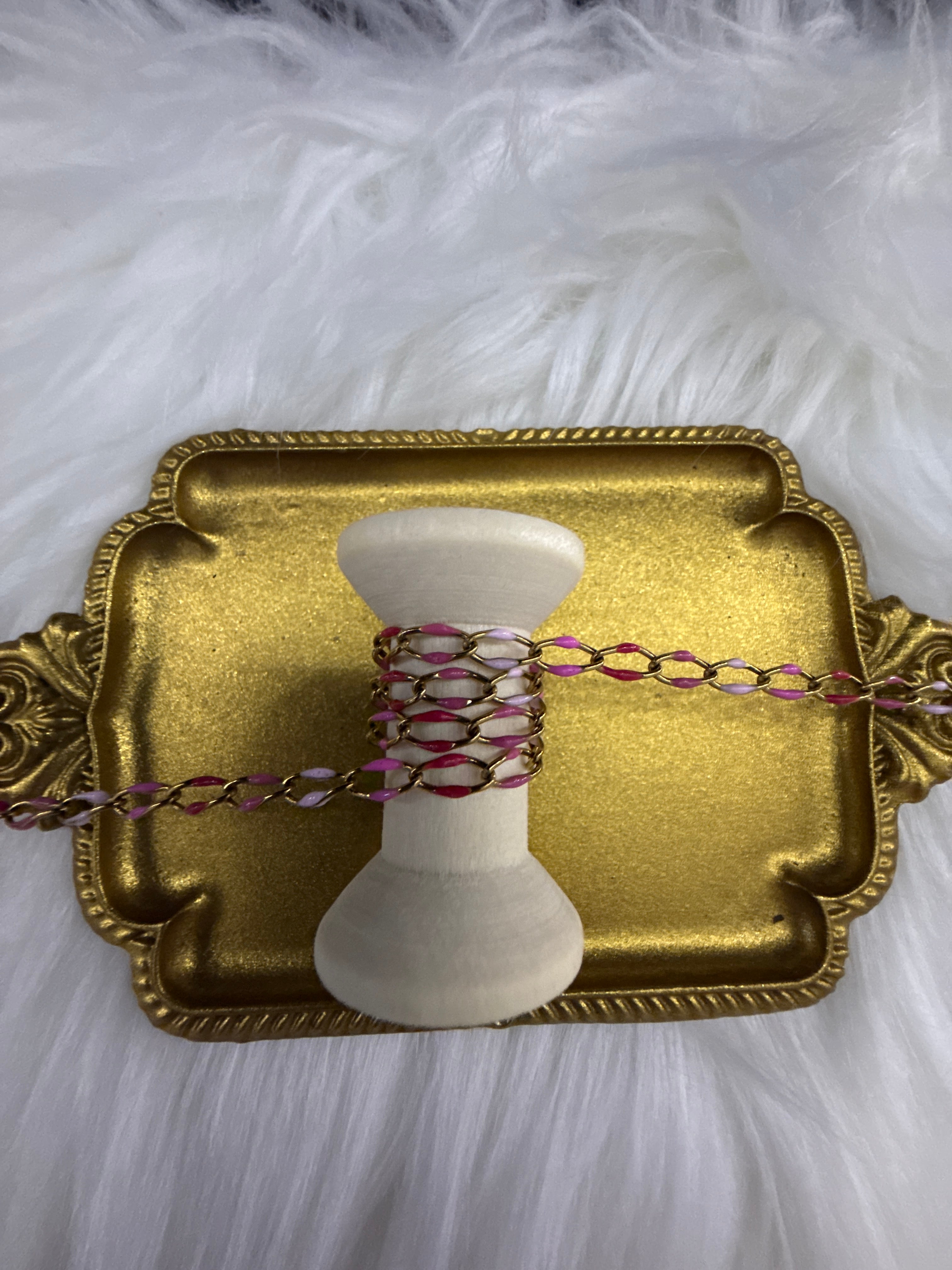 Cupid – 304 Grade Ion Plated Shades of Pink Chain sold by the foot